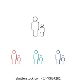 Father and son icon. Vector web design