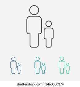 Father and son icon. Vector web design