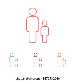 Father and son icon. Vector web design