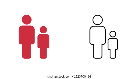 Father and son icon. Vector web design