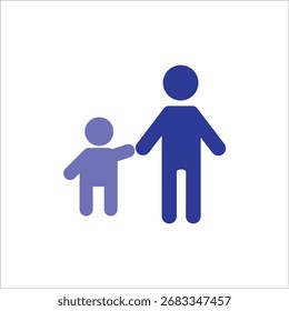 Iconos del padre y del hijo. Ilustración vectorial coloreada simple