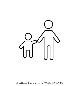 Iconos de padre e hijo. Ilustración vectorial de línea simple