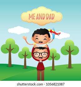Father and son illustration