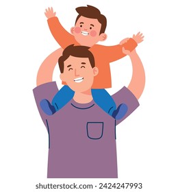 father and son illustration design