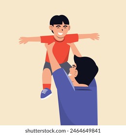 Father and Son illustration for Father's Day celebration or greetings