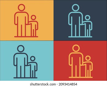 Vater mit Sohn Logo-Vorlage, einfaches, flaches Symbol für Familie, Vater, Sohn