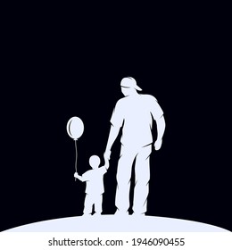 Father and Son logo. Walking together