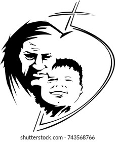 Father son love logo
