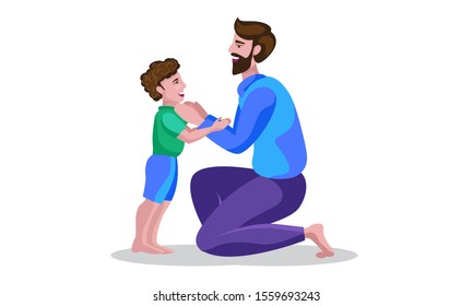 father and son love vector illustration