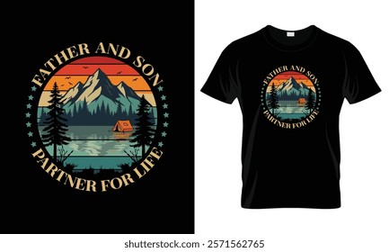 Father and son: Partner for life Vintage T-shirt Design