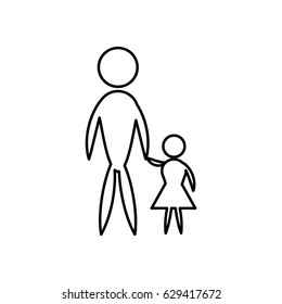 Father and son pictogram flat icon family concept