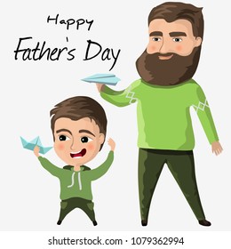 Father and son play on father's day

