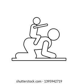 Father and son playing icon. Element of family for mobile concept and web apps icon. Outline, thin line icon for website design and development, app development