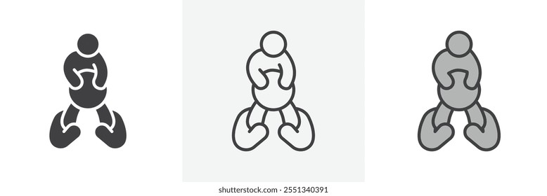 Padre e hijo jugando paquete de iconos. Ilustración vectorial. EPS10