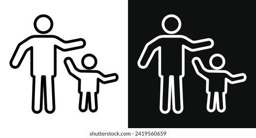 Father and Son Playing Icon set. Vector illustration