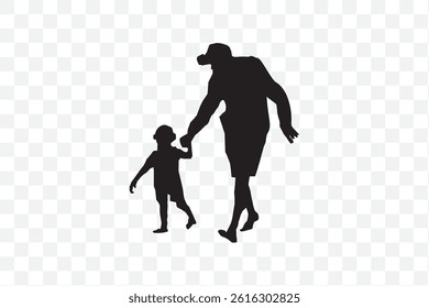 Father and Son Silhouette eps 10
