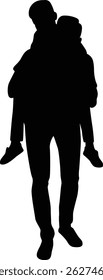 Father and son silhouette illustration