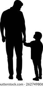 Father and son silhouette illustration