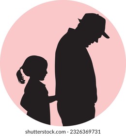 Father And Son Silhouette Vector Art Icons.