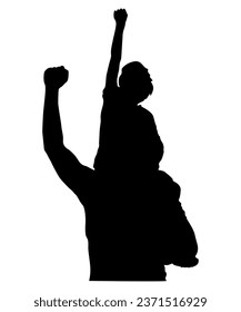 Father and Son Silhouette Vector Art