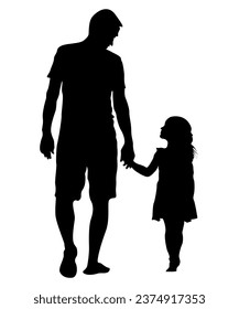 Father And Son Silhouette Vector Art