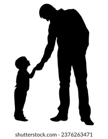 Father And Son Silhouette Vector Art