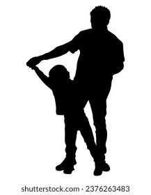 Father And Son Silhouette Vector Art