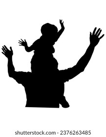 Father And Son Silhouette Vector Art