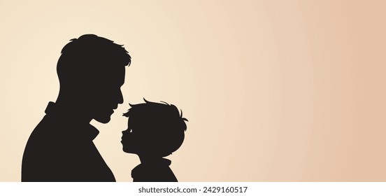 father with son silhouette vector illustration 