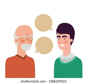 father with son and speech bubble