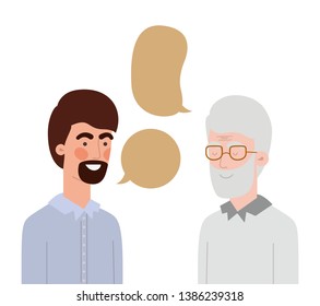 father with son and speech bubble
