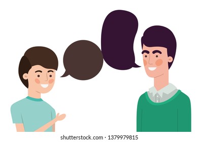 Father Son Speech Bubble Character Stock Vector (Royalty Free ...