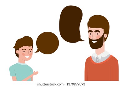 Father Son Speech Bubble Character Stock Vector (Royalty Free ...