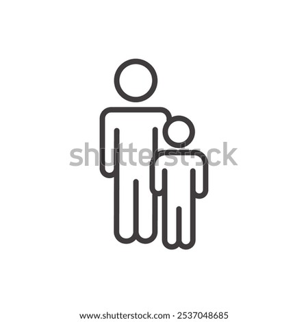 FATHER AND SON stroke icon in black
