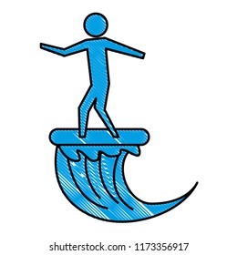 father with son in surfboard silhouette isolated icon