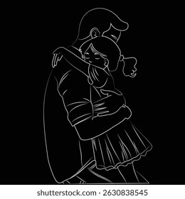 Father and son together Vector Design