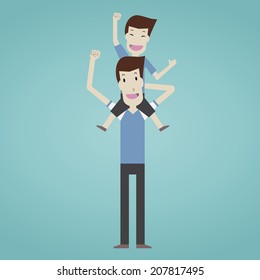 Father and Son - Vector 