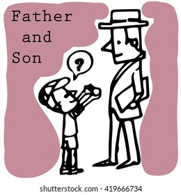 father and son vector character
