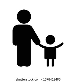 father son vector glyph flat icon