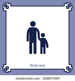 Father and son, vector icon