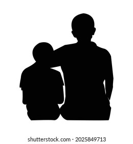 father and son vector icon