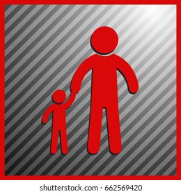 Father and son vector icon