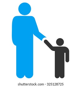 Father With Son vector icon. Style is bicolor flat symbol, blue and gray colors, rounded angles, white background.
