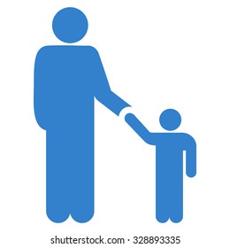 Father With Son vector icon. Style is flat symbol, cobalt color, rounded angles, white background.