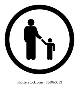 Father With Son vector icon. Style is flat rounded symbol, black color, rounded angles, white background.