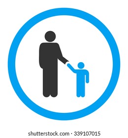 Father With Son vector icon. Style is bicolor flat rounded symbol, blue and gray colors, rounded angles, white background.