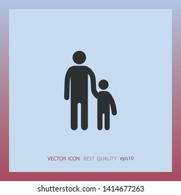 Father and son, vector icon, web design element