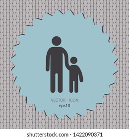 Father and son, vector icon, web design element