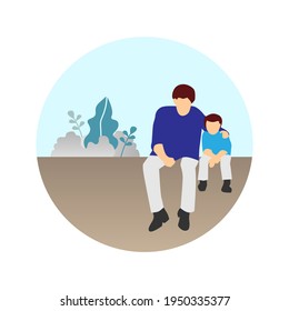 father and son vector illustration. father day concept illustration