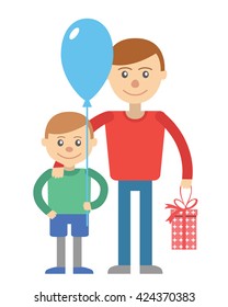 Father and son vector illustration for father day holiday